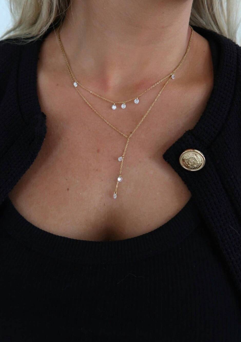 NEW CHANSUTTPEARLS women's the eva necklace in gold